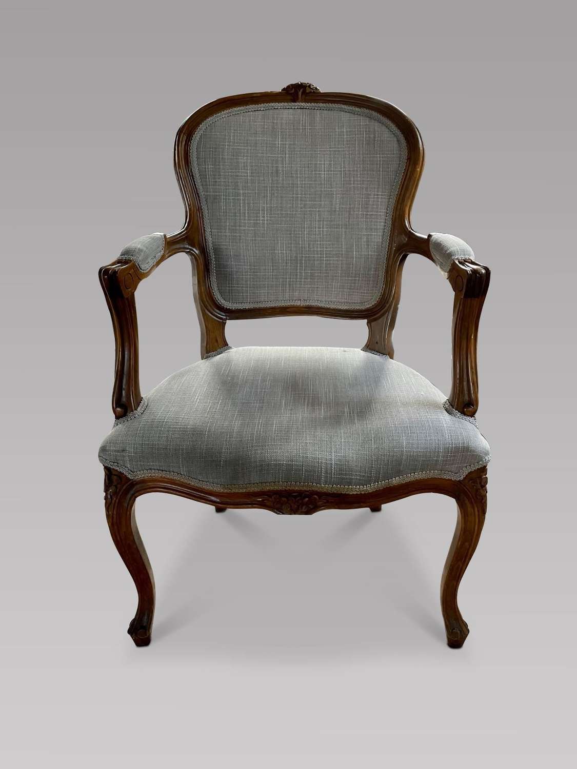 French Fauteuil Chair Reupholstered