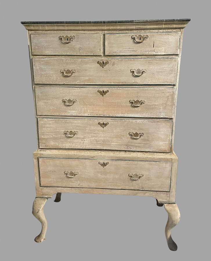 A 19th Century Painted Chest-on-stand