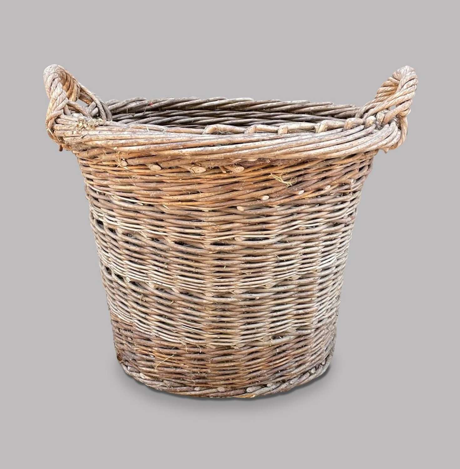 Large Round Wicker Basket with Handles