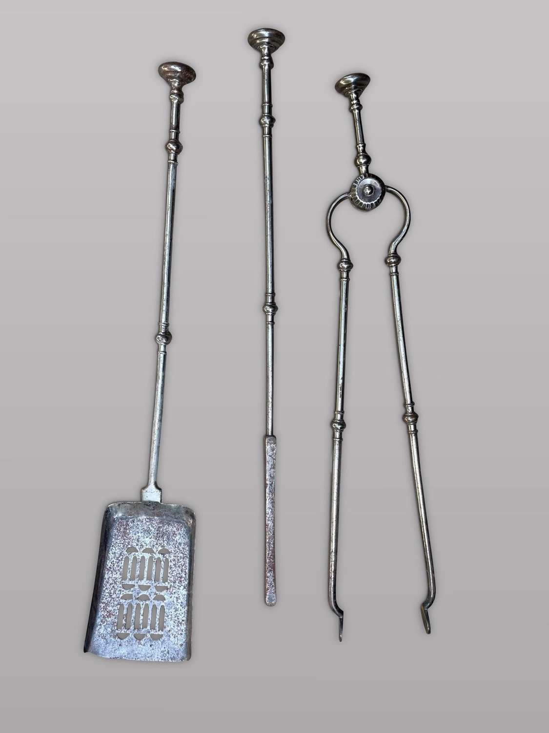 A Pair of 19th Century Steel Fire Irons