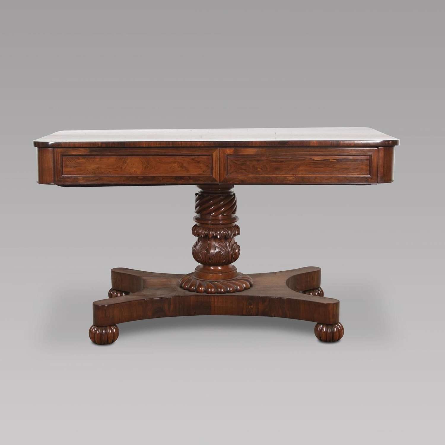 William IV Rosewood Two Drawer Library Table