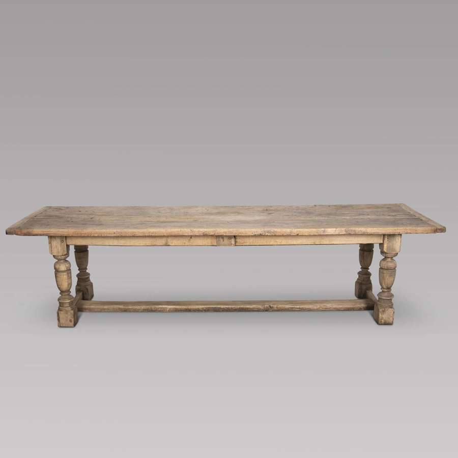 Large Oak and Elm Dining Table