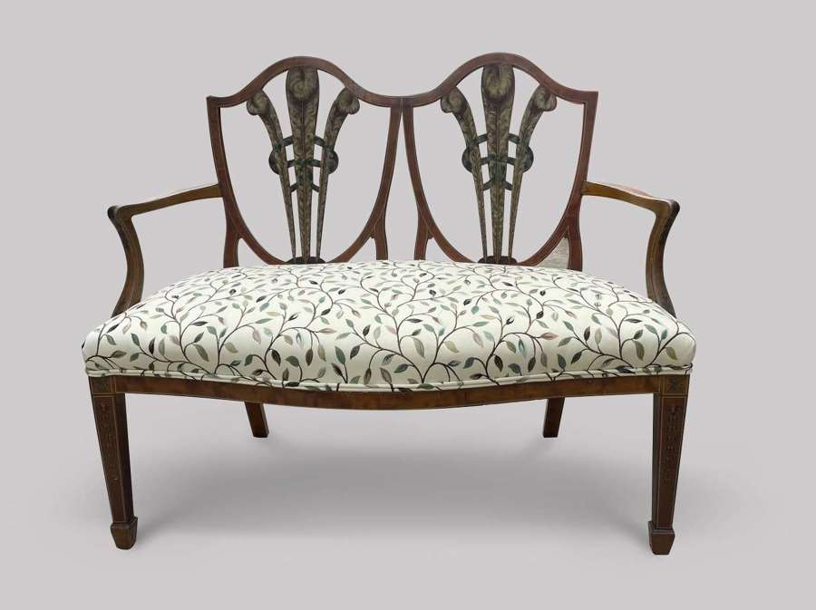 Attractive Edwardian Satinwood Two Seater Settee
