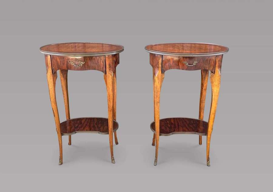 Pair of Marquetry Bedside Tables