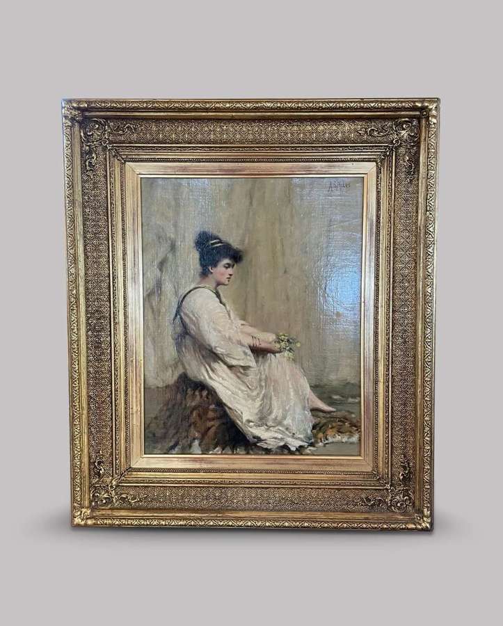 Arthur Miles - Oil on Canvas - Seated Lady
