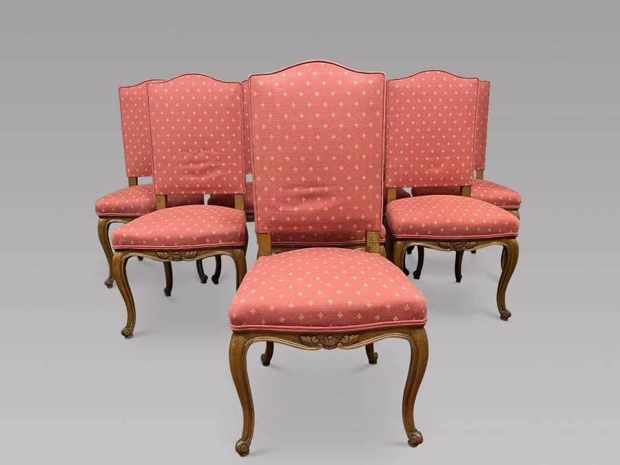 Set of Mid Century French Fruitwood Chairs