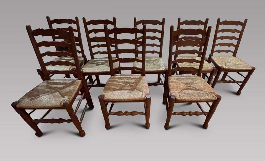 Set of Eight Ladderbacks Chairs