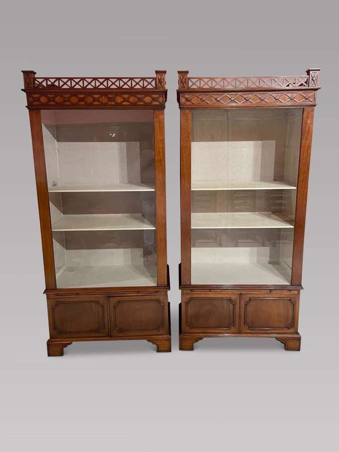 Pair of Attractive Mahogany Display Cabinets