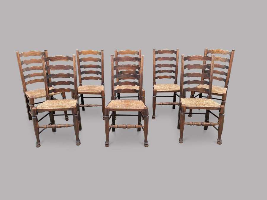 Set of Eight Ladderbacks Chairs