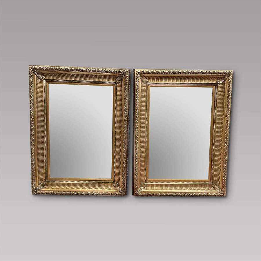Pair of Large Wall Mirrors with Bevelled Plates