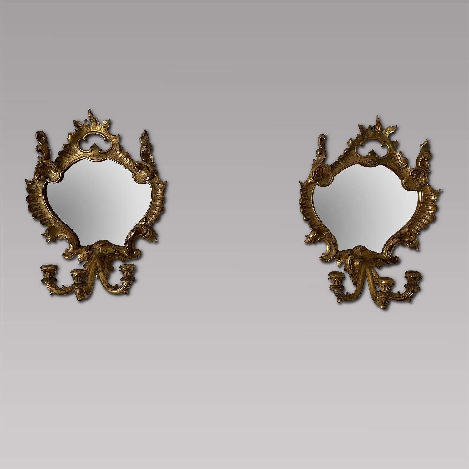 Pair of Decorative Florentine Style Wall Mirrors