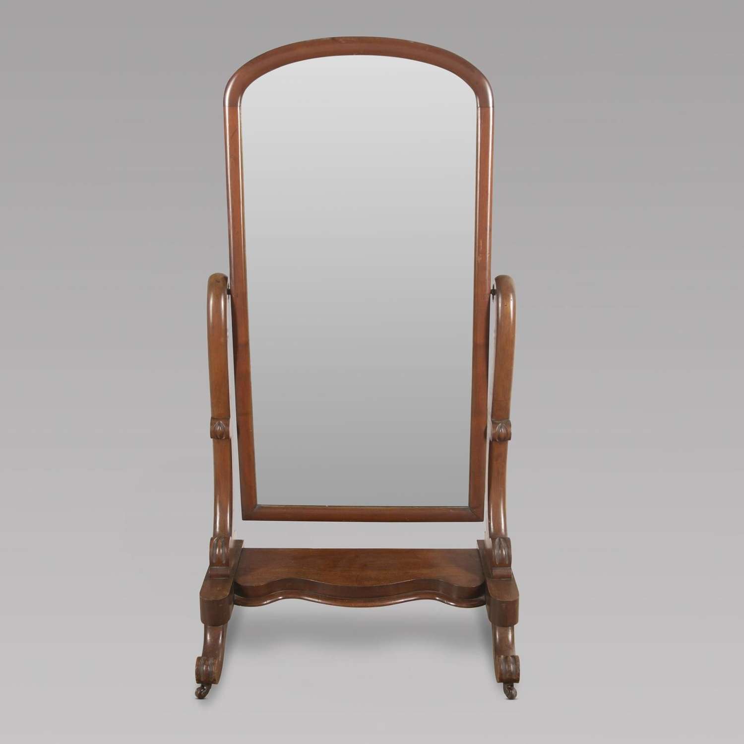 Victorian Arched Top Mahogany Cheval Mirror