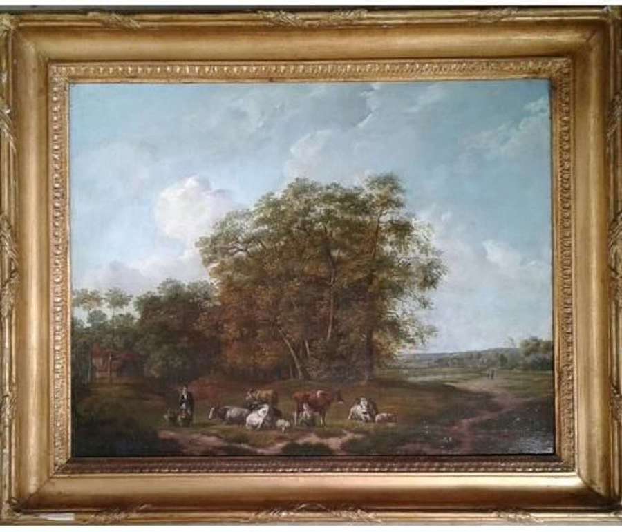 E Van Drielst, A 19th Century Oil on Panel Landscape