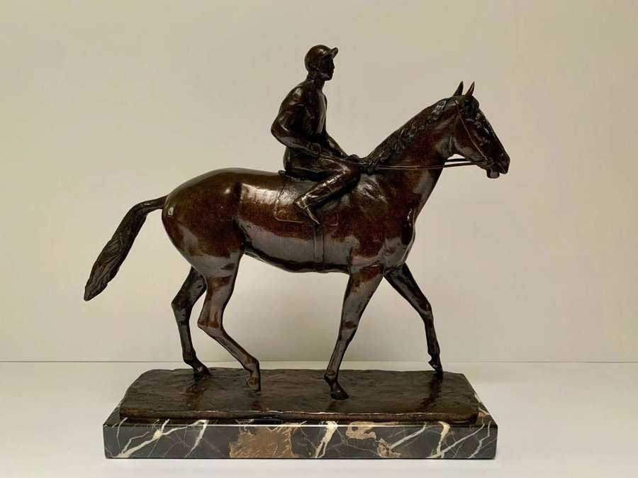 John Rattenbury Skeaping Bronze - Horse and Jockey - Inscribed