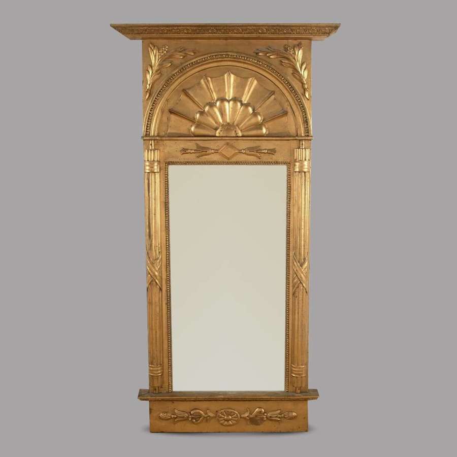 Large Swedish 19th Century Empire Style Mirror