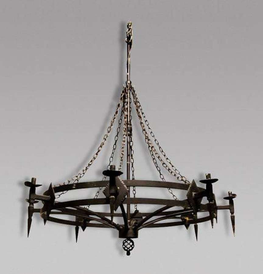 Gothic Style Wrought Iron Chandelier
