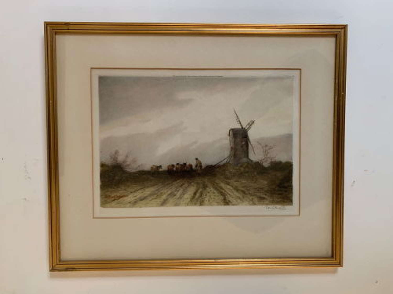 After Tatton Winter Etching of 'The Windmill' Etcher Dr D Donald