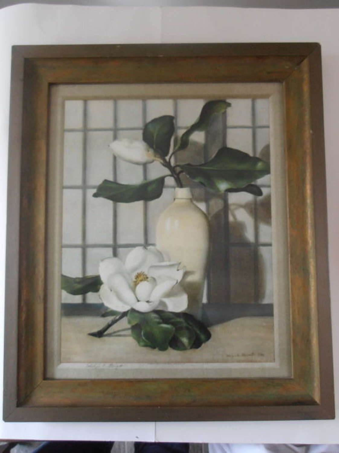 After Ethelyn C Stewart, 1946 Signed Magnolias Print in Colour
