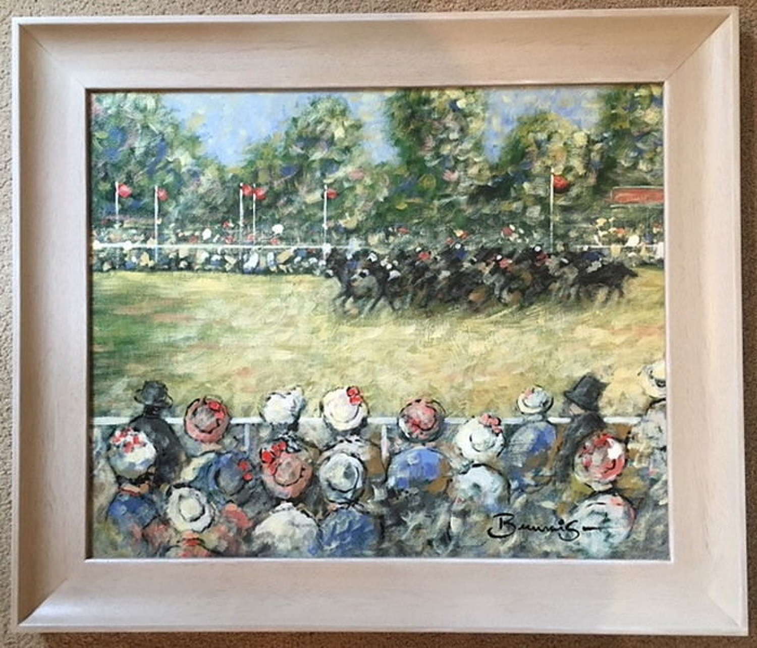 Walter John Beauvais Oil on Board - 'Day At The Races'