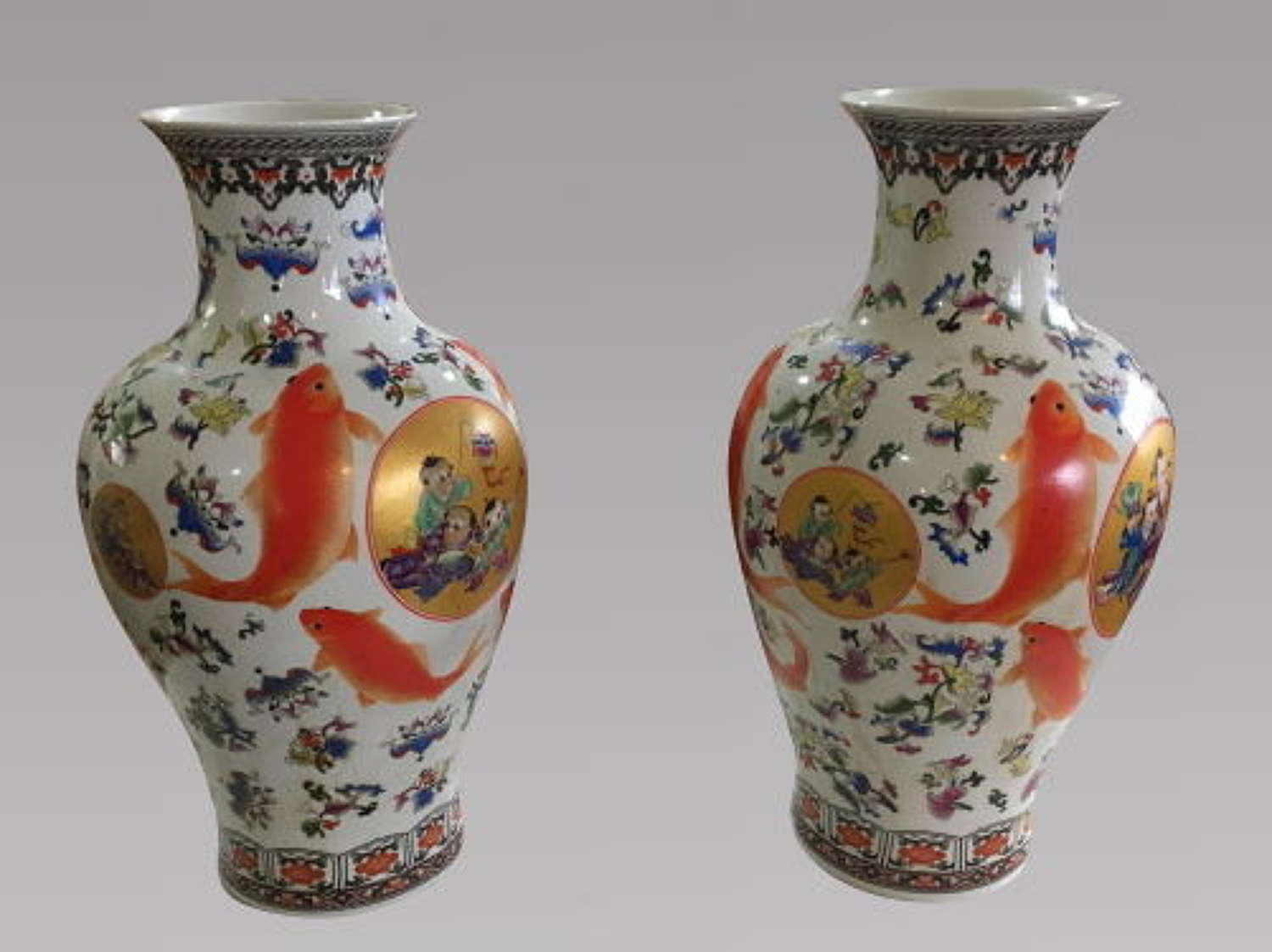 Pair of Large %26 Highly Decorative Chinese Vases