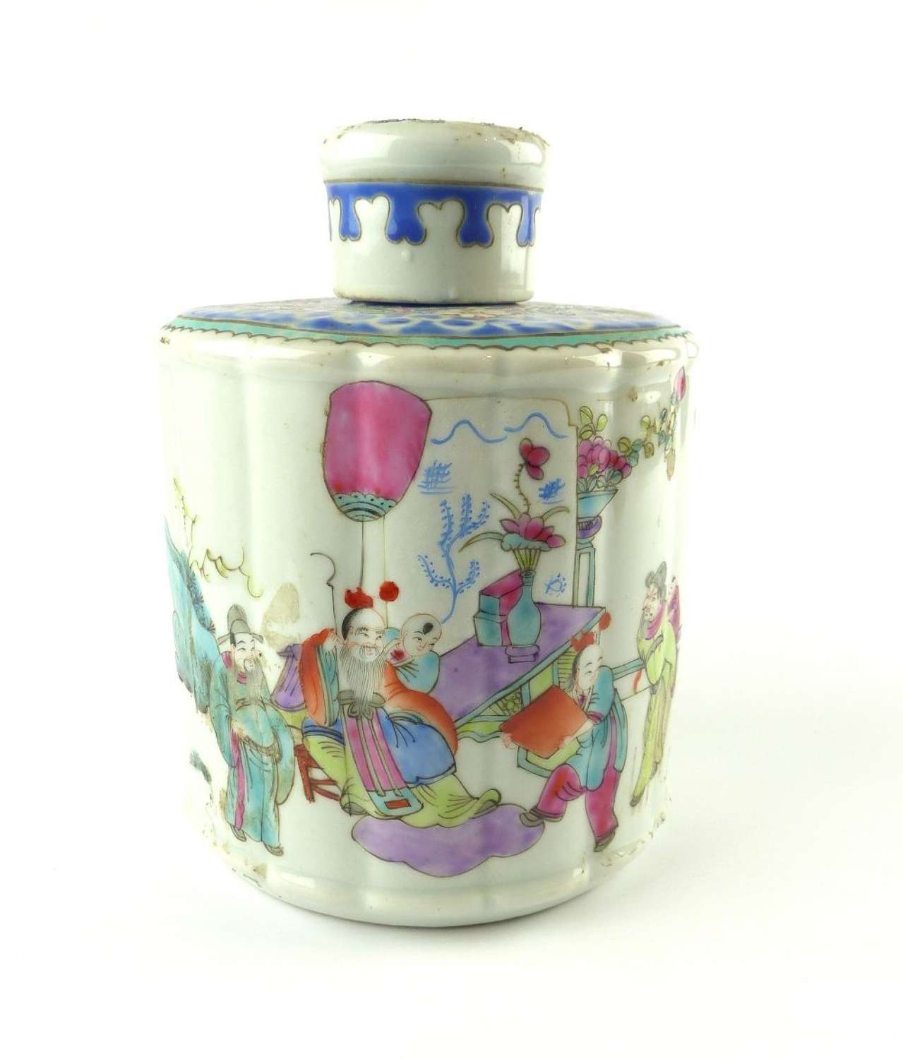 Chinese Famille Rose Porcelain Tea Caddy