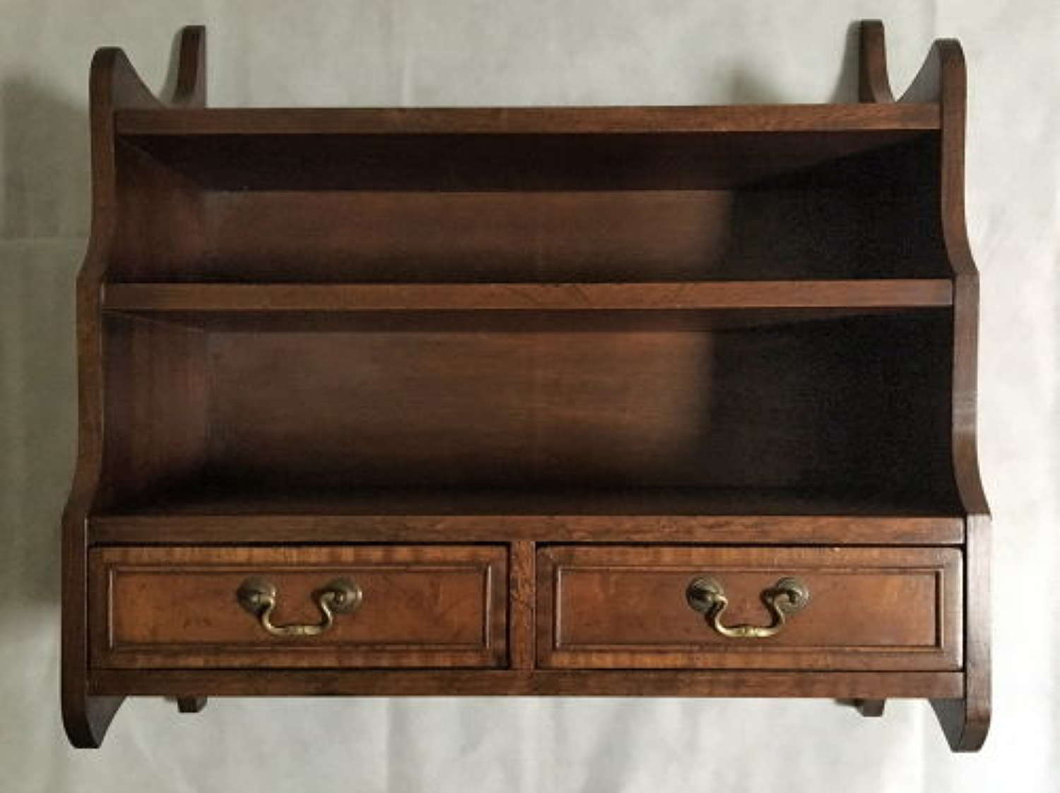 Mahogany Wall Shelf with Two Shorts Drawers