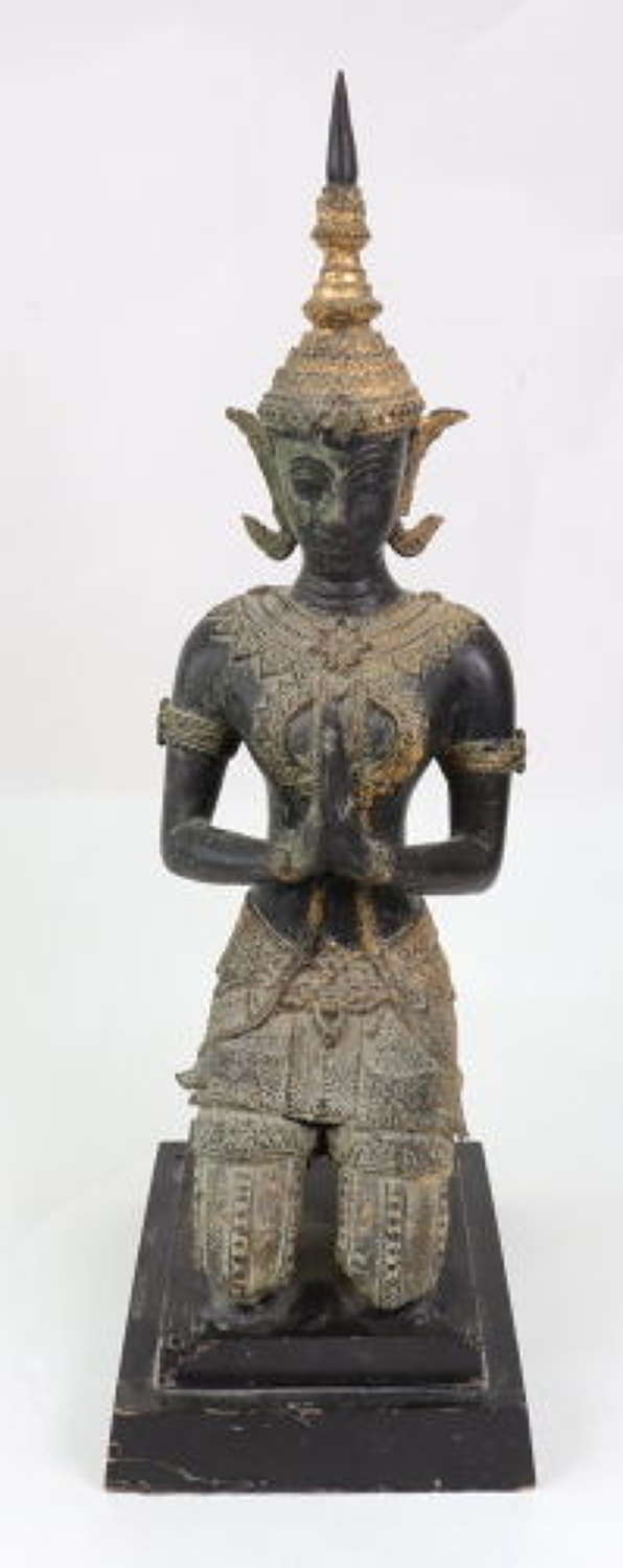 Fabulous Thai Bronzed Figure in Prayer