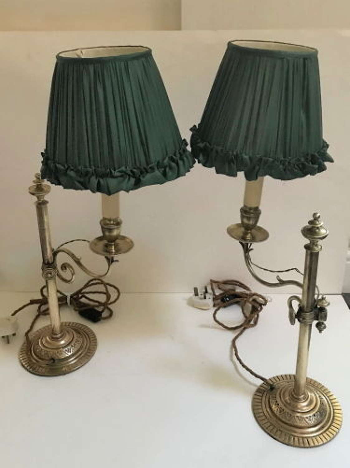 Pair of Adjustable Brass Table Lamps c.1930