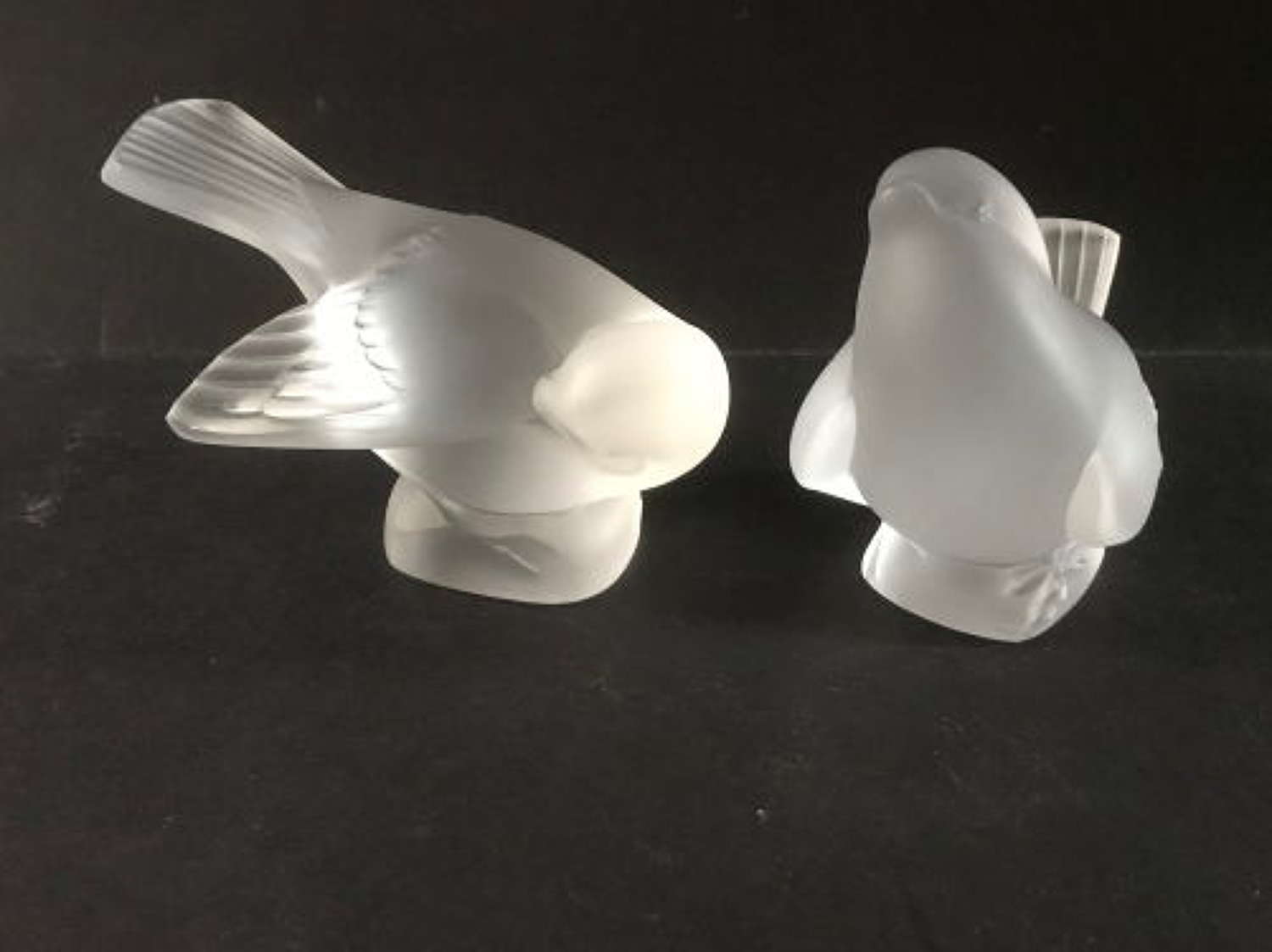 R Lalique Two Frosted Birds