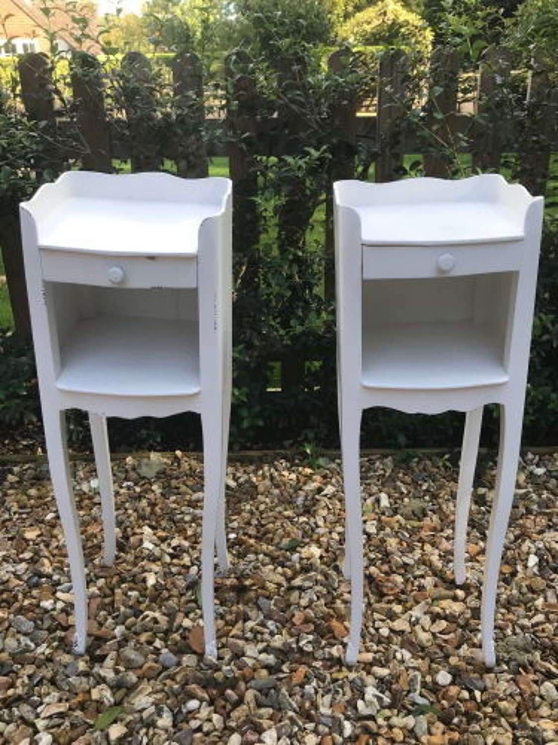 Pair of Painted Small Bedside Tables