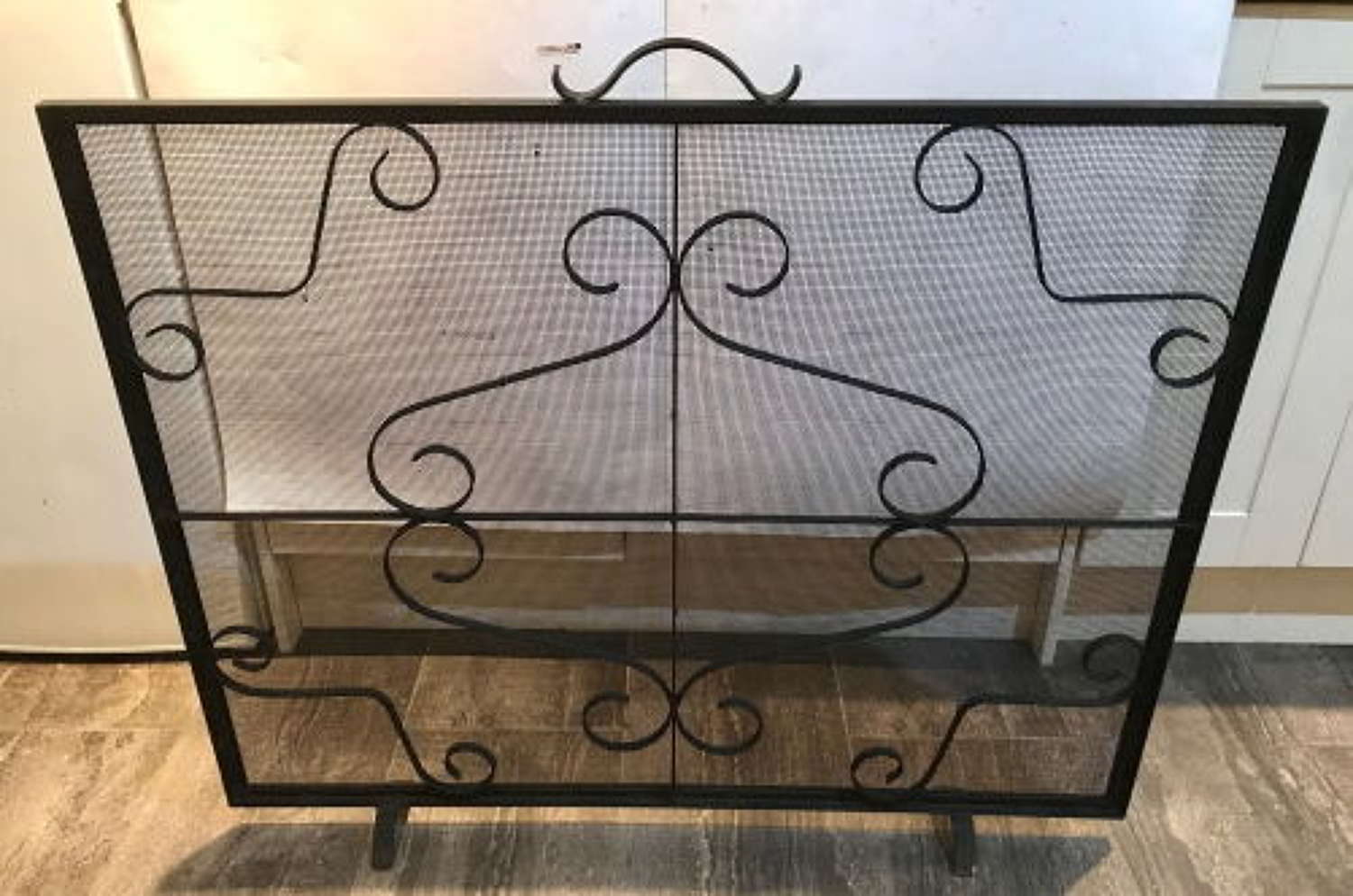 Large Wire Mesh %26 Decorated Firescreen