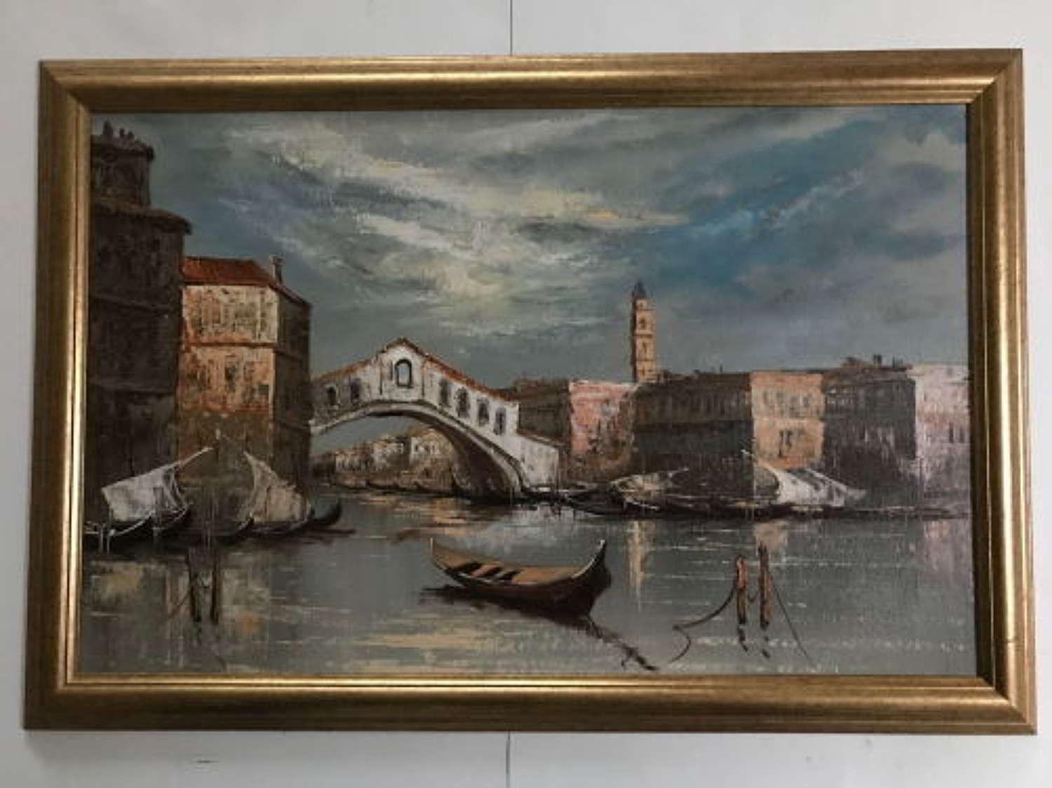 Venice - Oil On Board - the Rialto Bridge