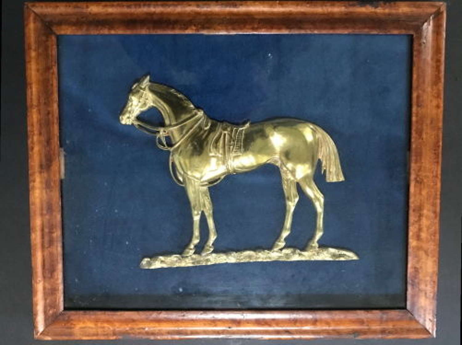 Brass Racehorse in Relief