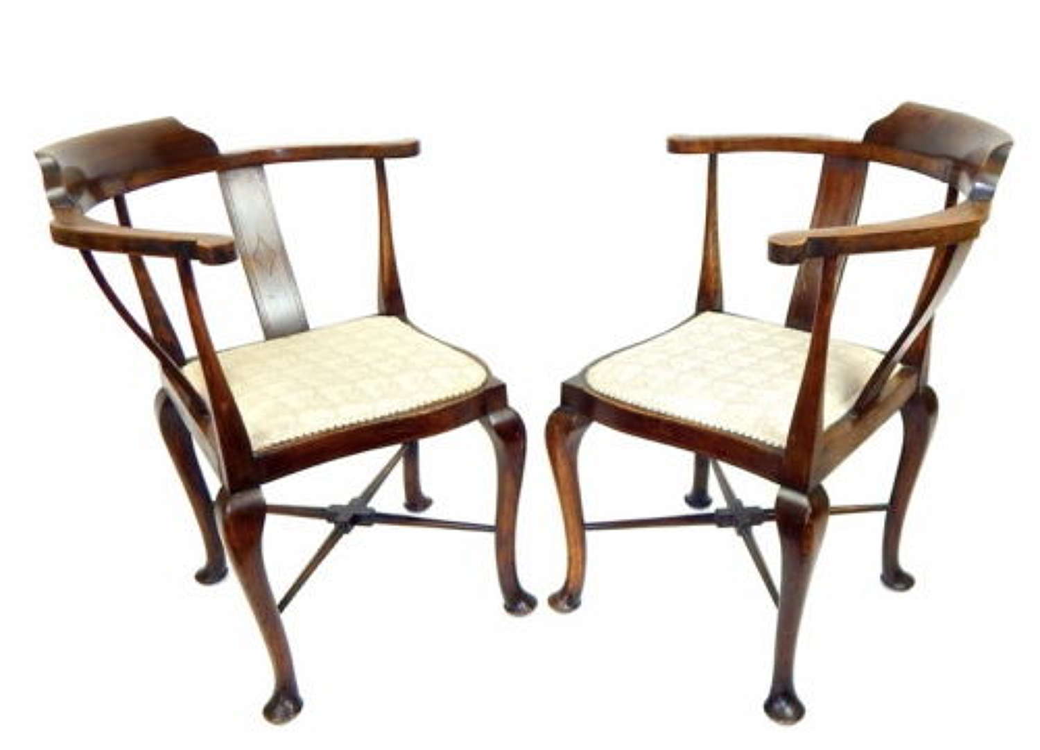 Pair of Edwardian Mahogany Corner Chairs