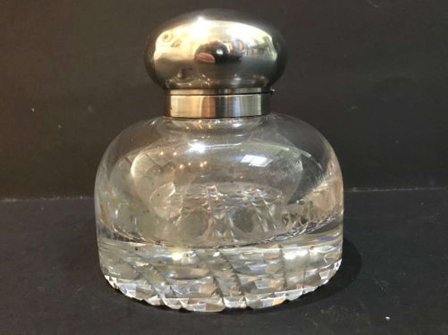 Silver Topped Inkwell / Paperweight 1897
