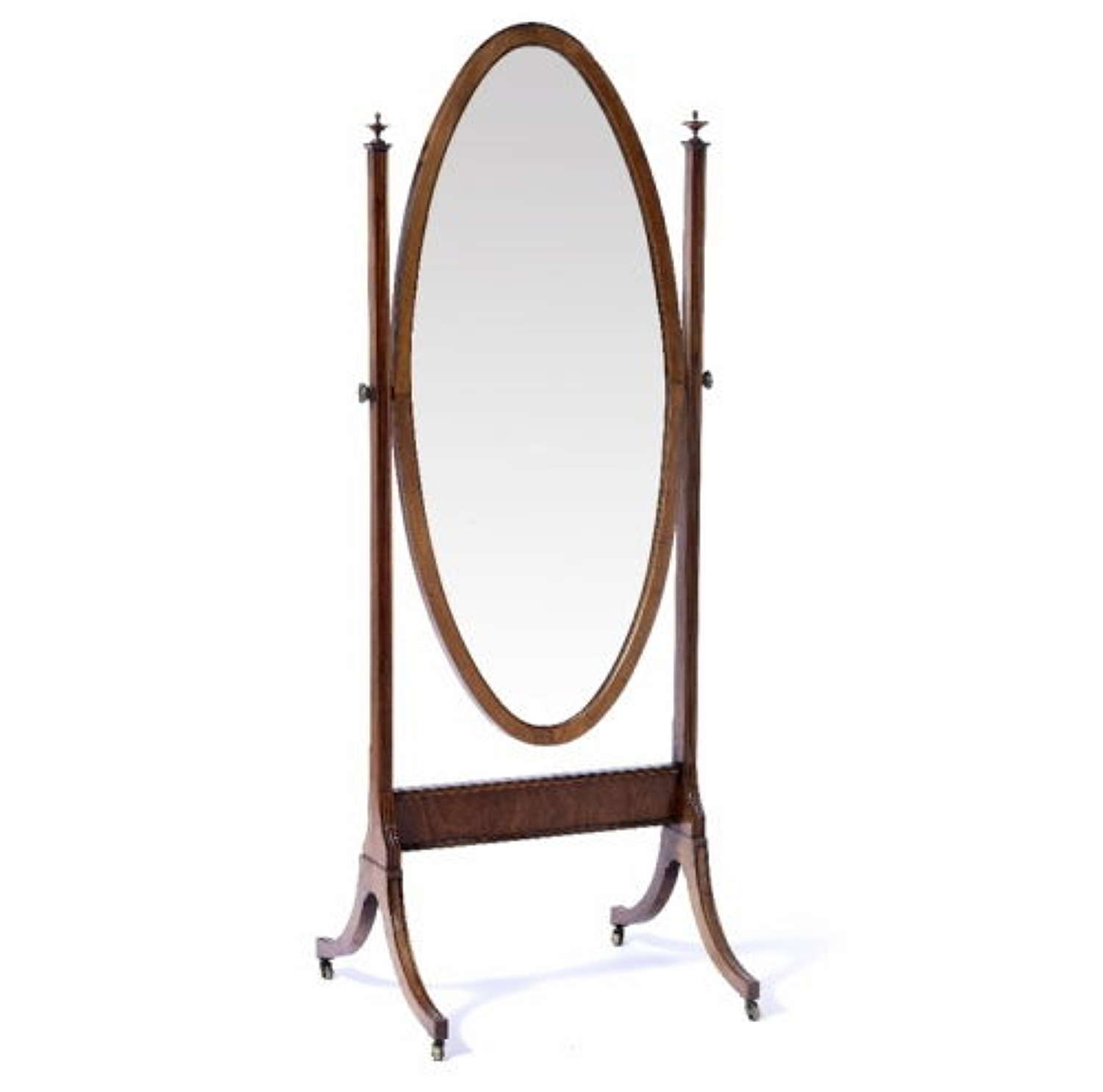 Mahogany Oval Cheval Mirror