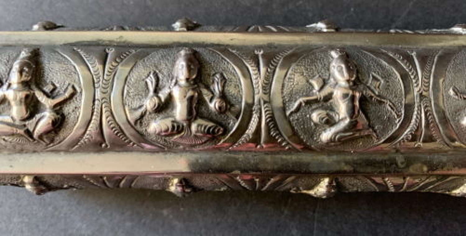 Thai or Nepalese White Metal Trinket Box