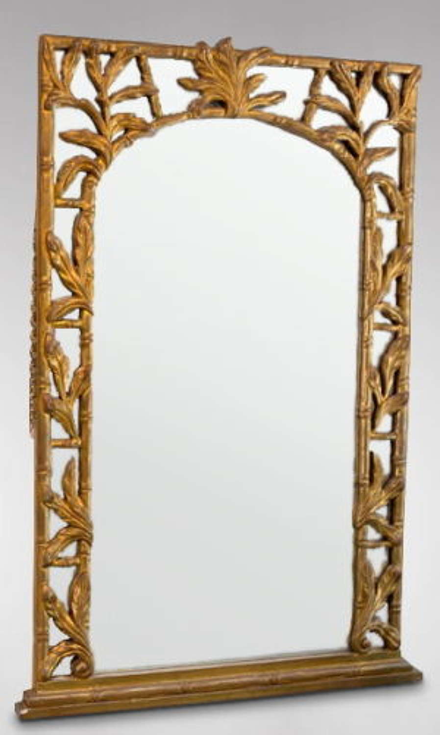Chinoiserie Style Giltwood Overmantel Mirror