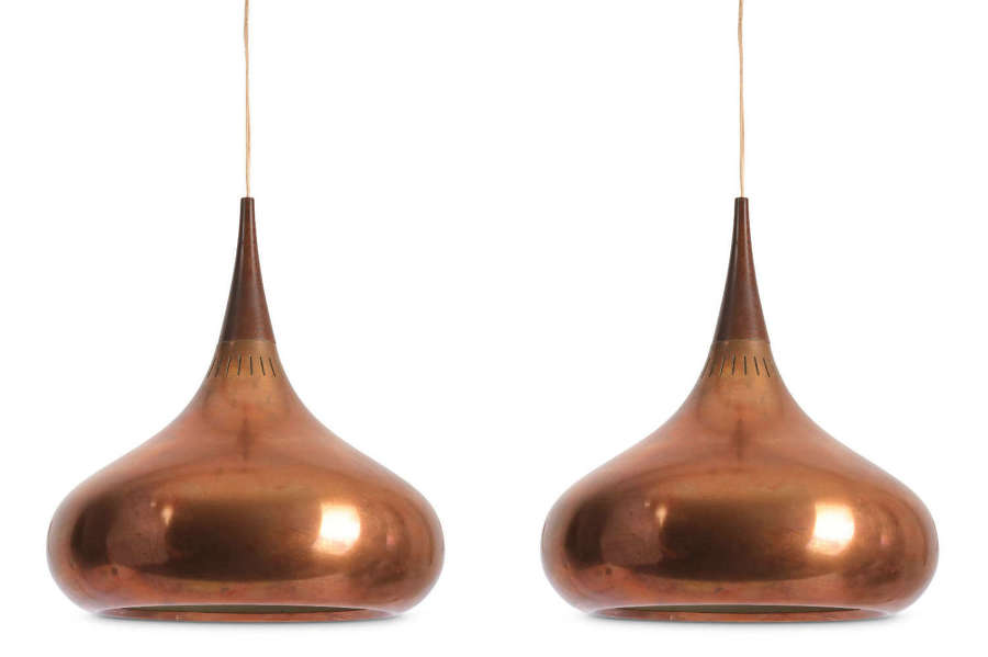 Jo Hammerborg Pair of Copper Orient Ceiling Lamps