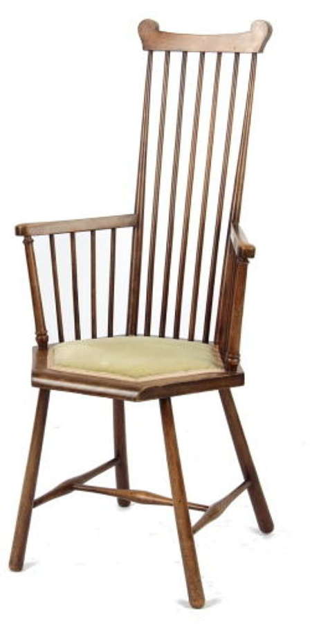 Edwardian Beechwood Stick-Back Elbow Chair