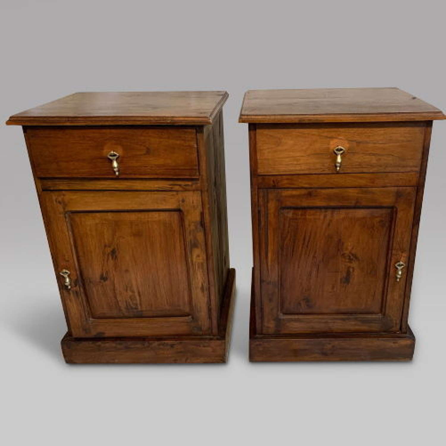 Attractive Pair of Hardwood Bedside Tables