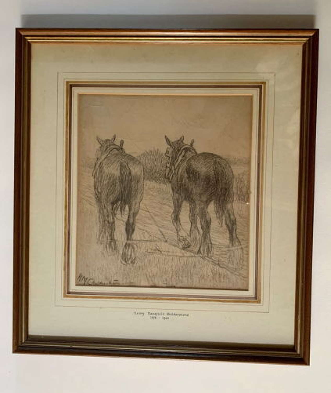 Henry Mansfield Childerstone - Graphite Drawing - Ploughing Horses