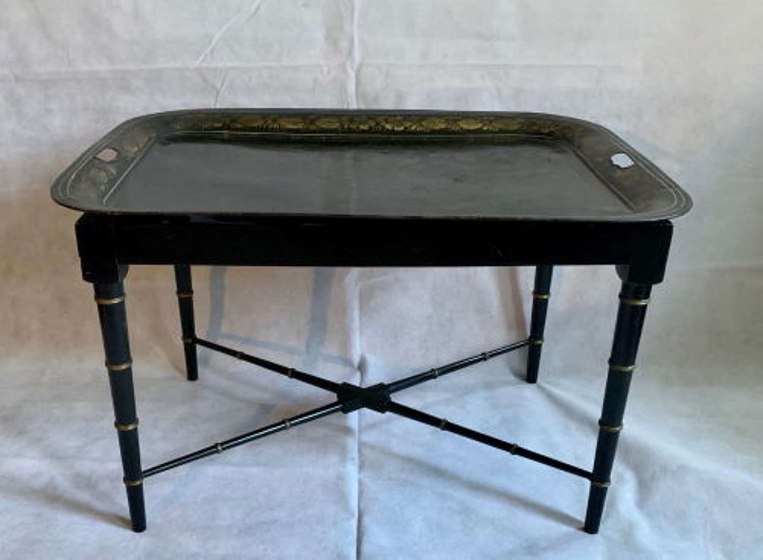 Toll Ware Tray on Base Coffee Table c.1900