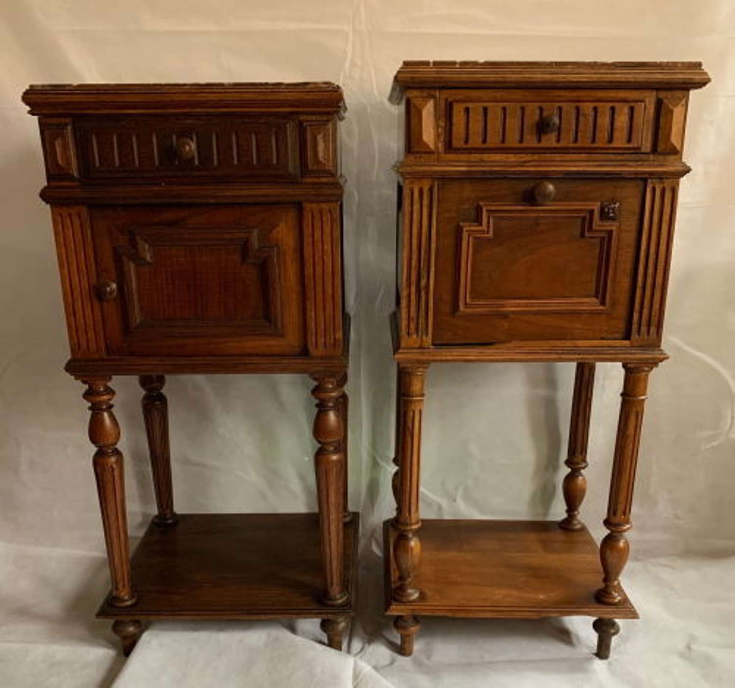 Near Pair of Wooden Bedside Tables