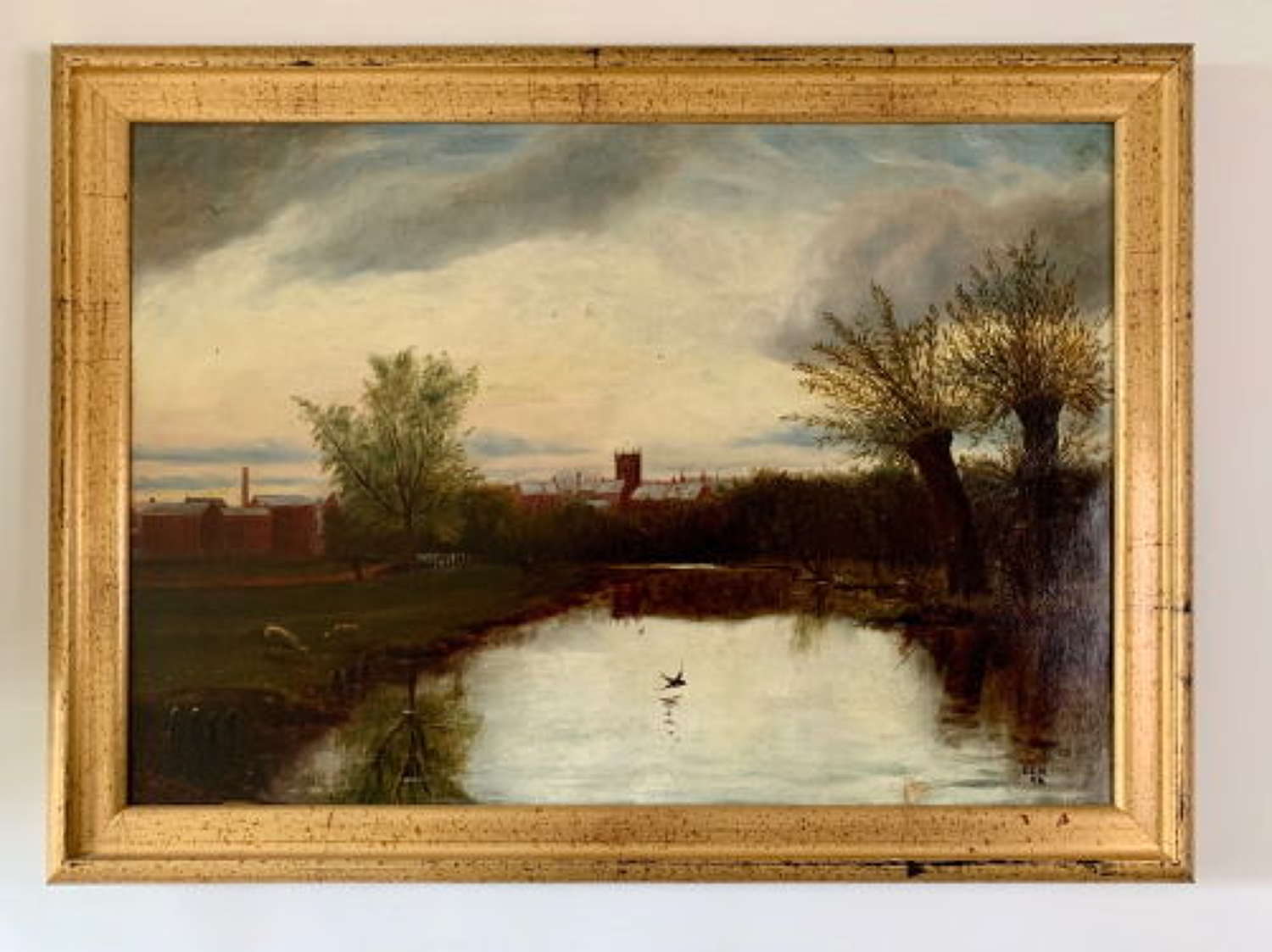 Oil On Canvas - Township Landscape- Signed C S H C.1896