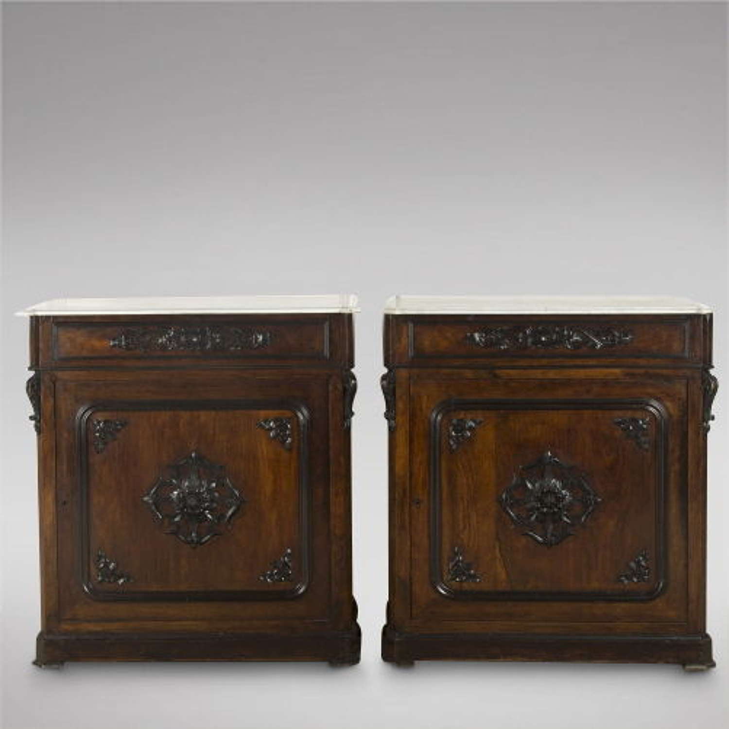Pair of French Rosewood Pier Cabinets