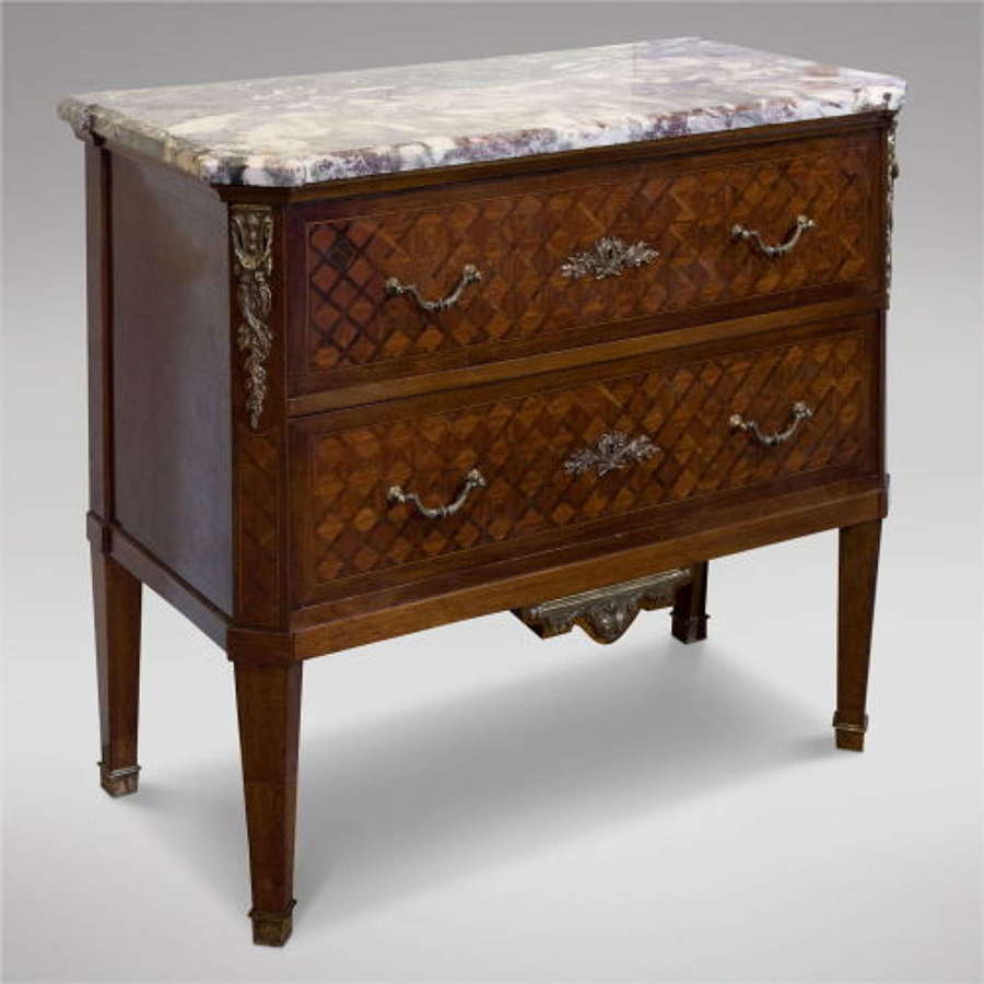 French Mahogany %26 Parquetry Commode