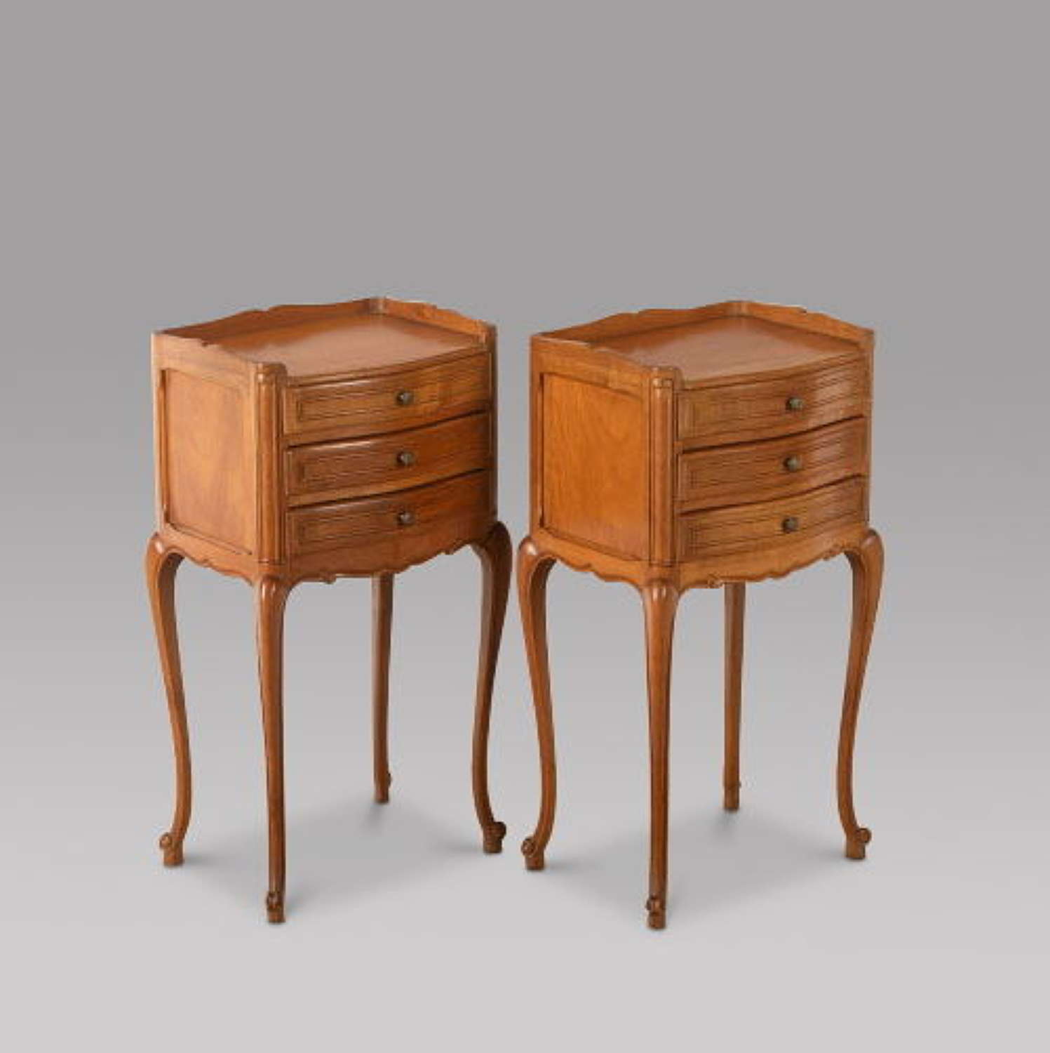 Pair of French Cherry Bedside Tables