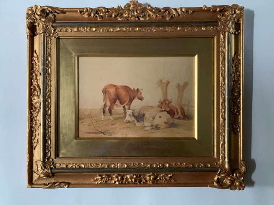 Thomas Sidney Cooper RA - Cattle in Landscape, Watercolour on Paper, S