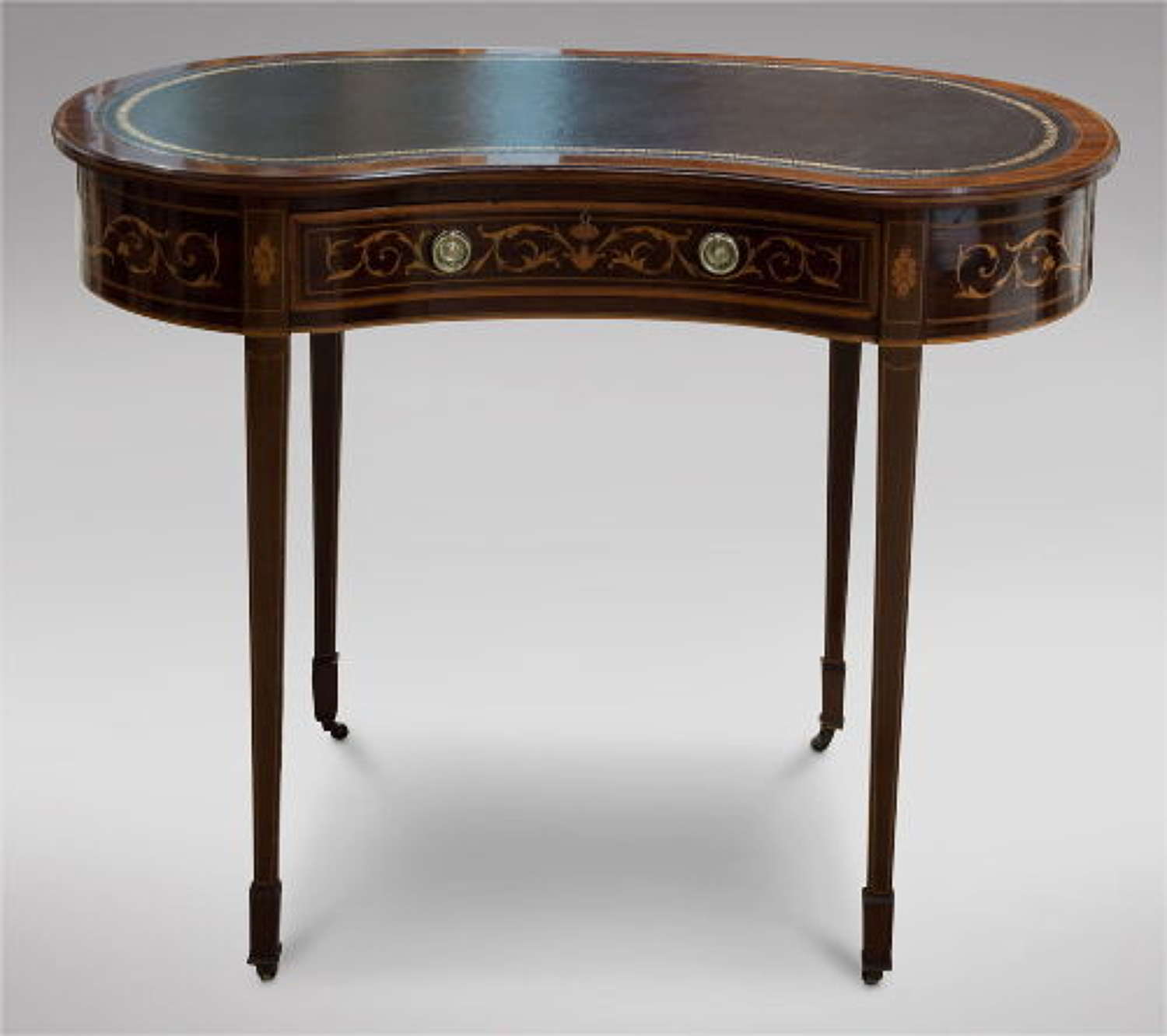19th Century Mahogany Kidney Shaped Desk by Maple %26 Co